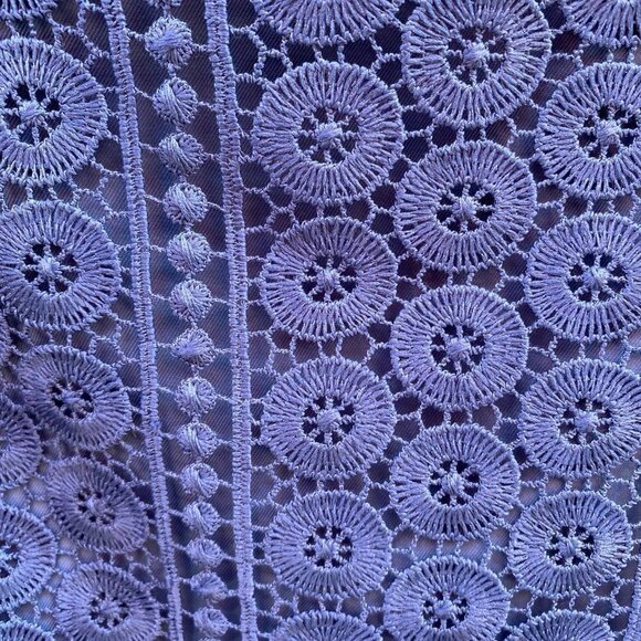 Abercrombie & Fitch Blue Lace Crochet Crop Tank Top Shirt Sz Medium - Picture 3 of 8